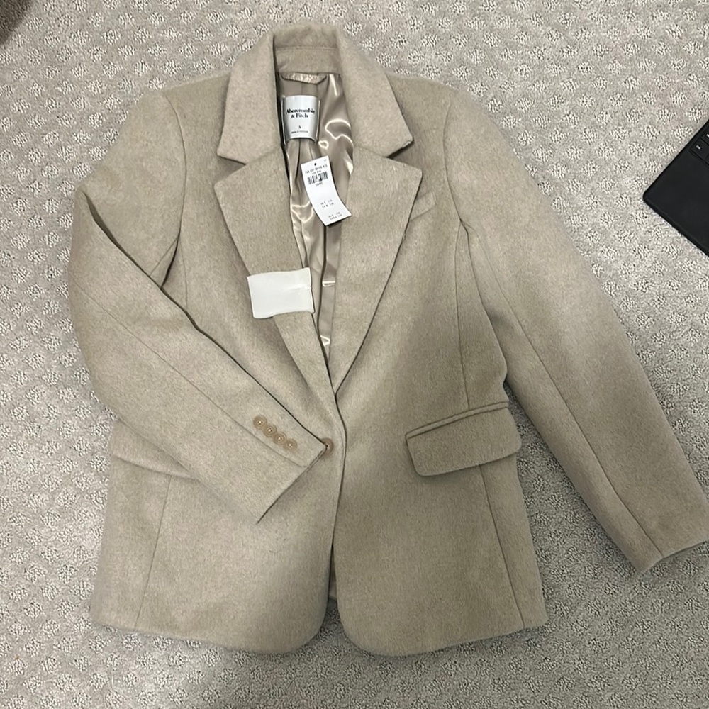 Women's Beige Wool Blazer